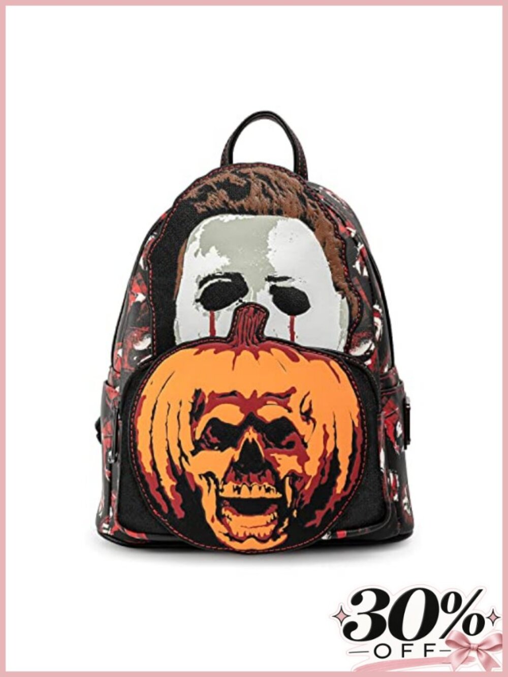Loungefly Halloween 2 Michael Myers Pumpkin Faux Leather Adjustable Shoulder Bag